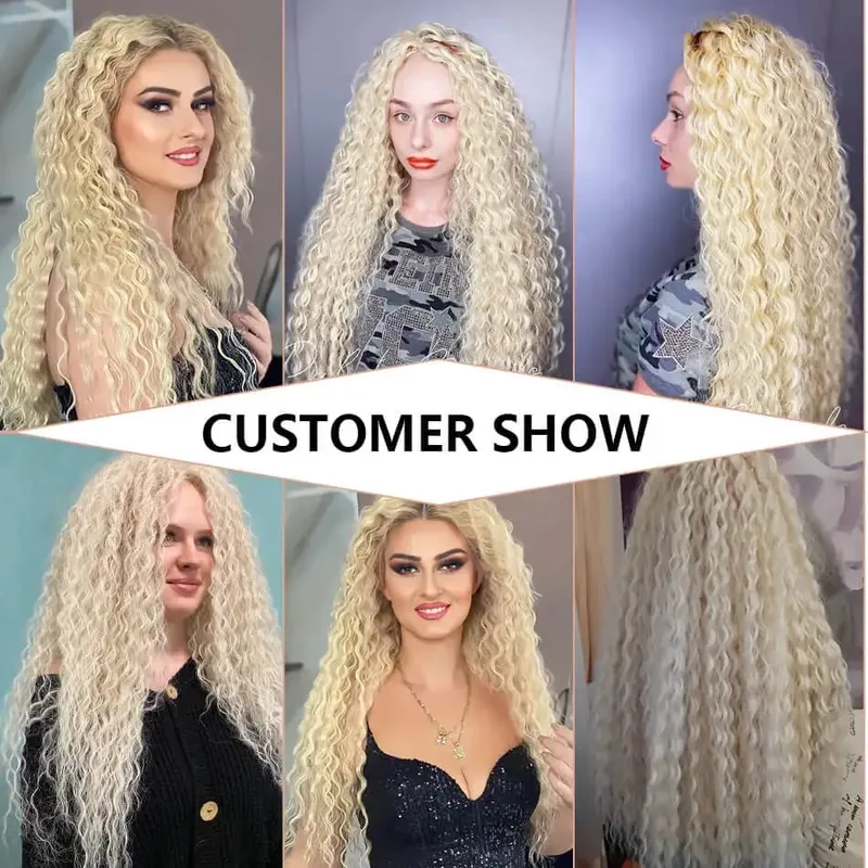 Alana 28inch Synthetic Long Water Curly Clip In Hairpieces Hair Extensions Kinky Curly Clip-in Hair Heat Resistant Organic Fiber — image 7