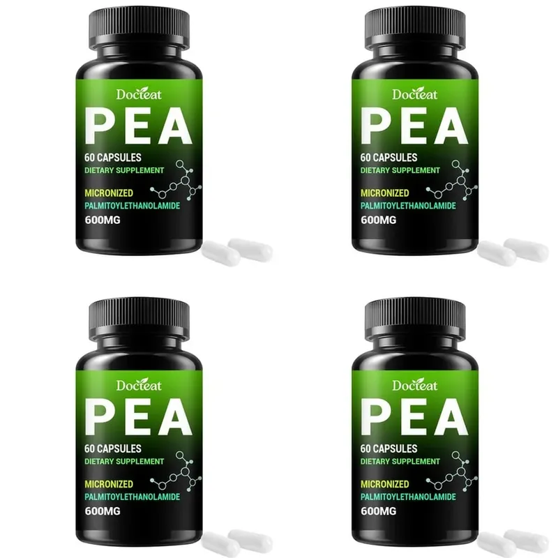 Docteat PEA 600 mg kapszula mikronizált palmitoil-etanolamid támogatja a vegyület egyensúlyának fenntartását, kényelmes és könnyű 60 kapszula — image 8