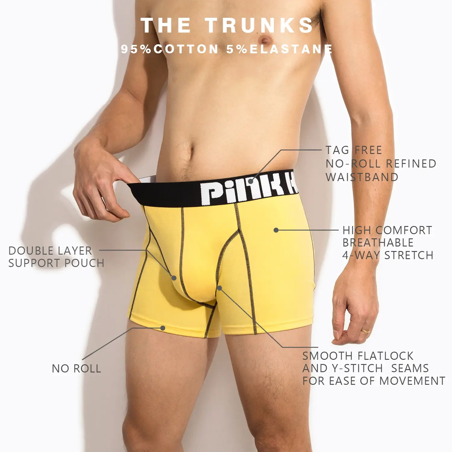 Celana Dalam Fashion PINKHERO 4-PACK untuk Pria, Homme Slip Nyaman dan Lembut Bergaya, Celana Dalam Boxer Pakaian Dalam Mewah Katun, Celana Dalam Pria