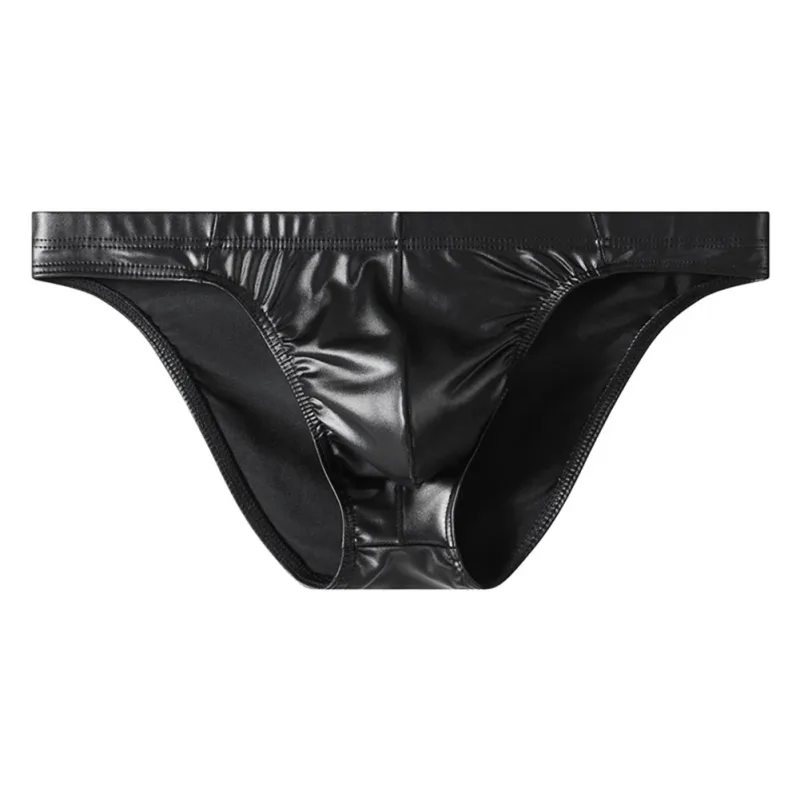 Men's Briefs Faux Leather Underwear Briefs Low Waist Lingerie Panties Sexy And Comfortable Minimalist Triangle Pants