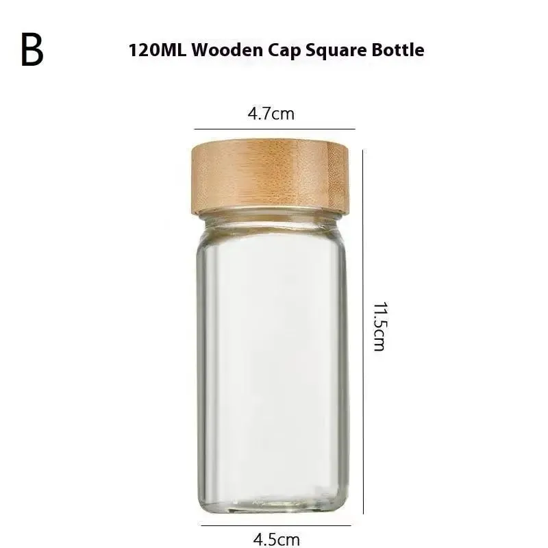 200/300/500ml High Borosilicate Glass Seasoning Can Salt Sesame Solid Condiment Seal Bottle Pepper Spice Shaker With Rotary Lid