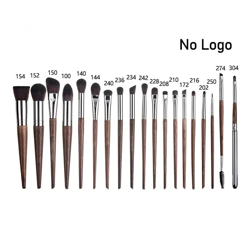 Natuurlijk hout Oogmake-up kwasten hele set Pro Crease Oogschaduw Make-up kit smudge highlighter wenkbrauw Lip wimperborstel praktisch