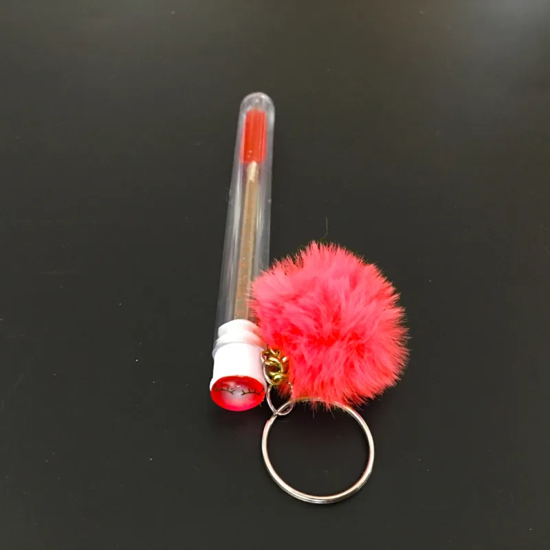 1pc Reusable Eyelash Brush with Key Ring Plush Ball Mascara Wand for Eyelash Extension Crystal Eyebrow Brush Make up Brushes