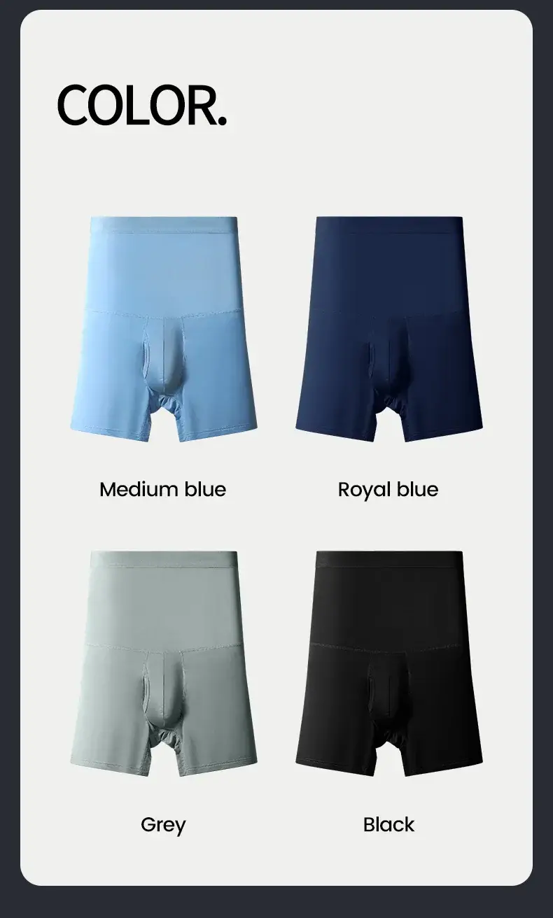 Men's sports underwear: high-waisted, belt-curving, plus-size, lengthened, anti-leg chafing, waist-protecting, flat-cut shorts