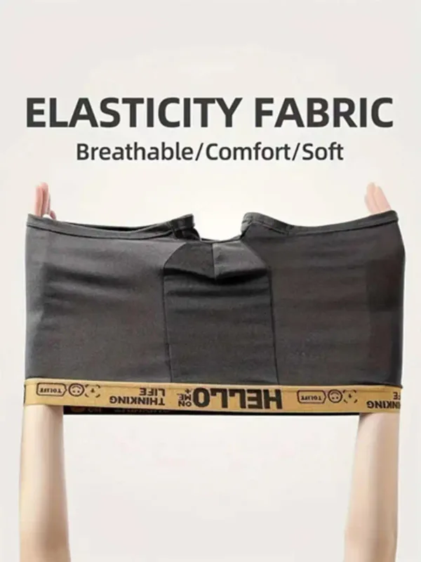 Men's Milk Silk Boxer Briefs Random 5-Pack Seamless Breathable Quick Dry with Stay-Put Waistband Comfort Underwear Set