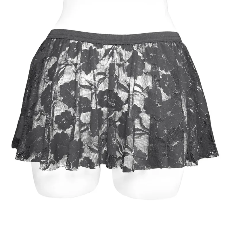 Men Solid Lace Skirt Mesh See Through For Lingerie Low For Rise Pleated Skirts Floral Pattern See‑through Male Daily Bottom — image 13
