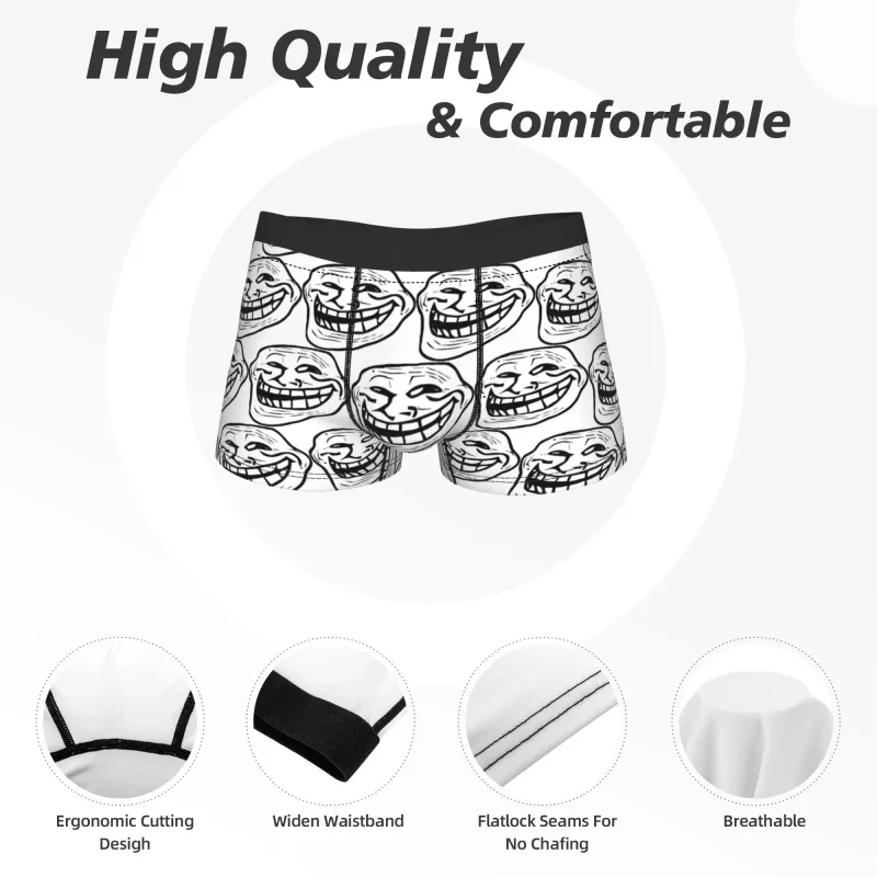 Rage Comic Trollfac Trunk Funny Anime Pouch Underwear Hot Sale Pattern Boxer Brief Comfortable Men Underpants Plus Size — image 6