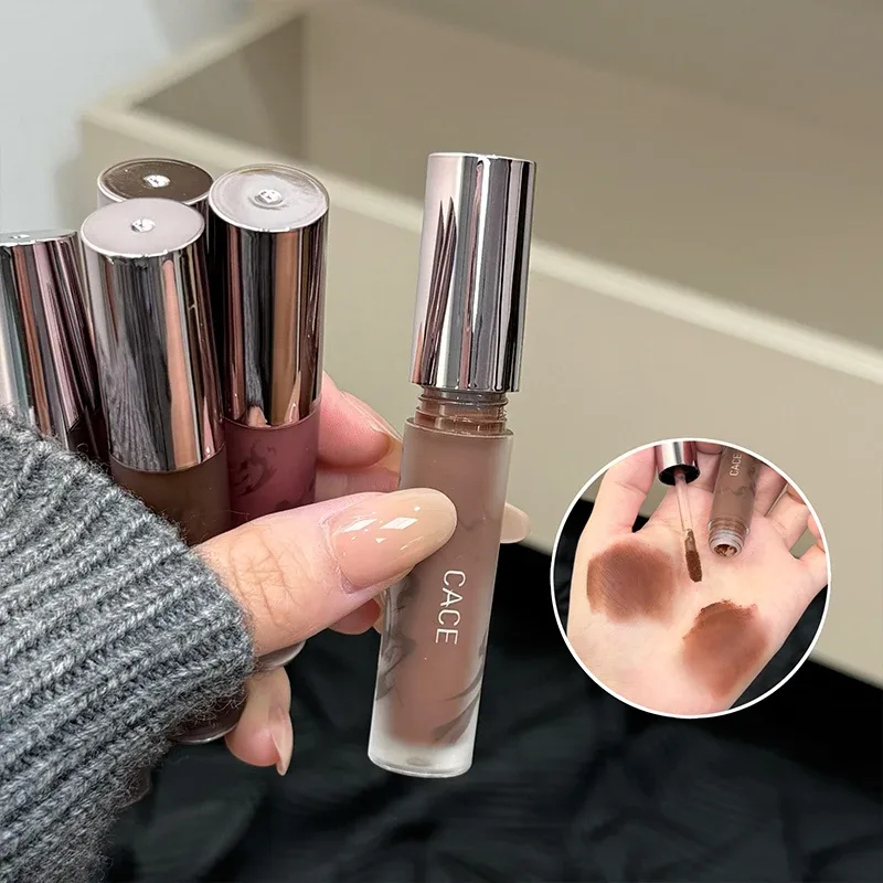 Punk Dark Brown Lip Mud Nude Matte Orange Brown Lip Gloss Raspberry Red Liquid Lipstick Waterproof Non Stick Cup Lip Tint Makeup — image 4