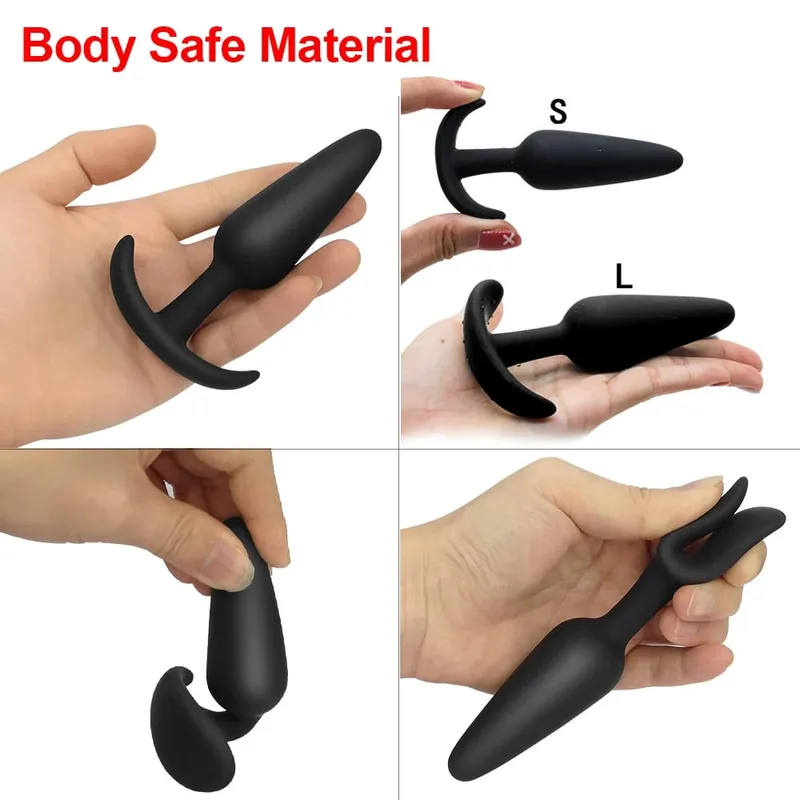 T Shape אנאלי תקע 3 גדלים רך סיליקון Butt Plug Stimulator אנאלי צעצועי מין לעיסוי ערמונית דילדו לנשים גברים צעצועי מין למבוגרים