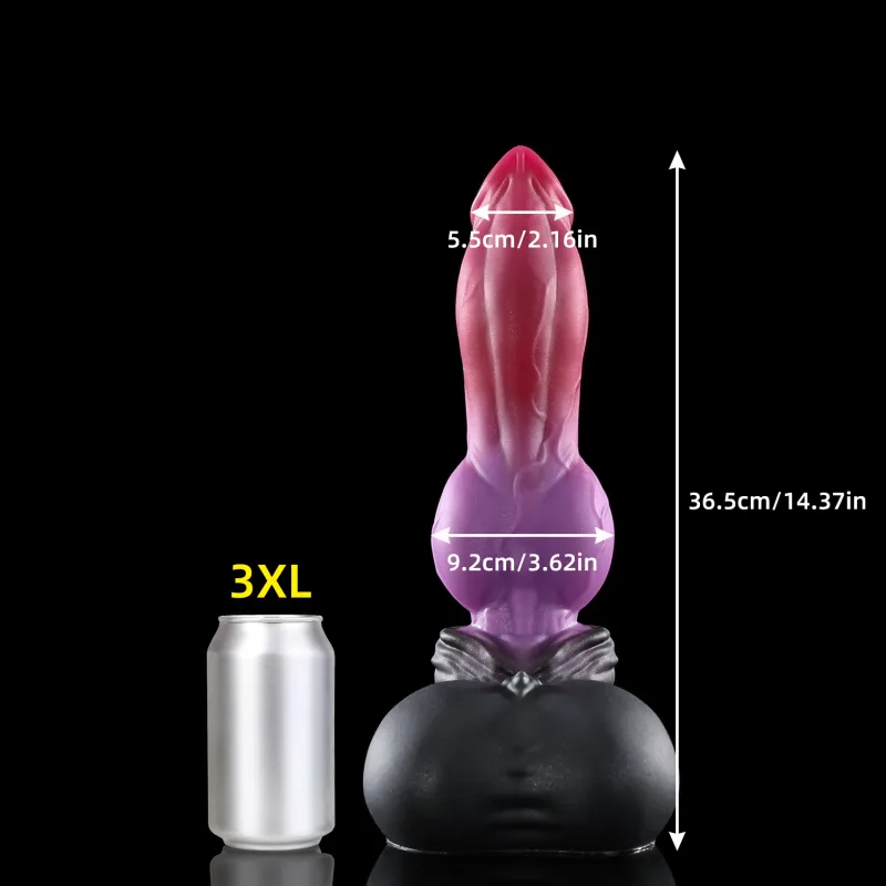 Nothosaur Purplish Red Realistic Τεράστια πρωκτική βύσμα πισινό βύσμα φαντασίας ζώων Dildo μασάζ διαστολέα πρωκτού Αισθησιακό σεξουαλικό παιχνίδι εξερεύνησης — image 11