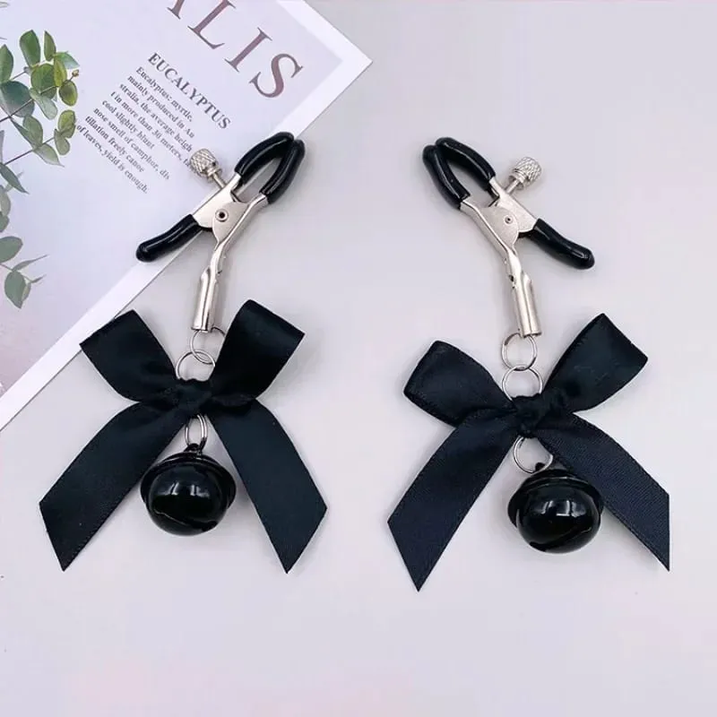 1 זוגות קשת פעמון קטן מלחציים פטמת מתכת גירוי חזה אביזרים אקזוטיים שעבוד שיער כדור שיער סקסי צעצועי מין לנשים