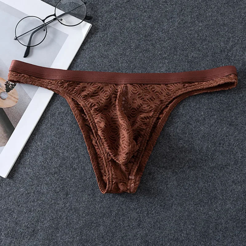 Men Thongs Briefs Jacquard Sheer Men's Underwear Sexy Accessories Hot Low Rise Pouch Very Hot Lingerie Breathable Underpants 3256810404028463
