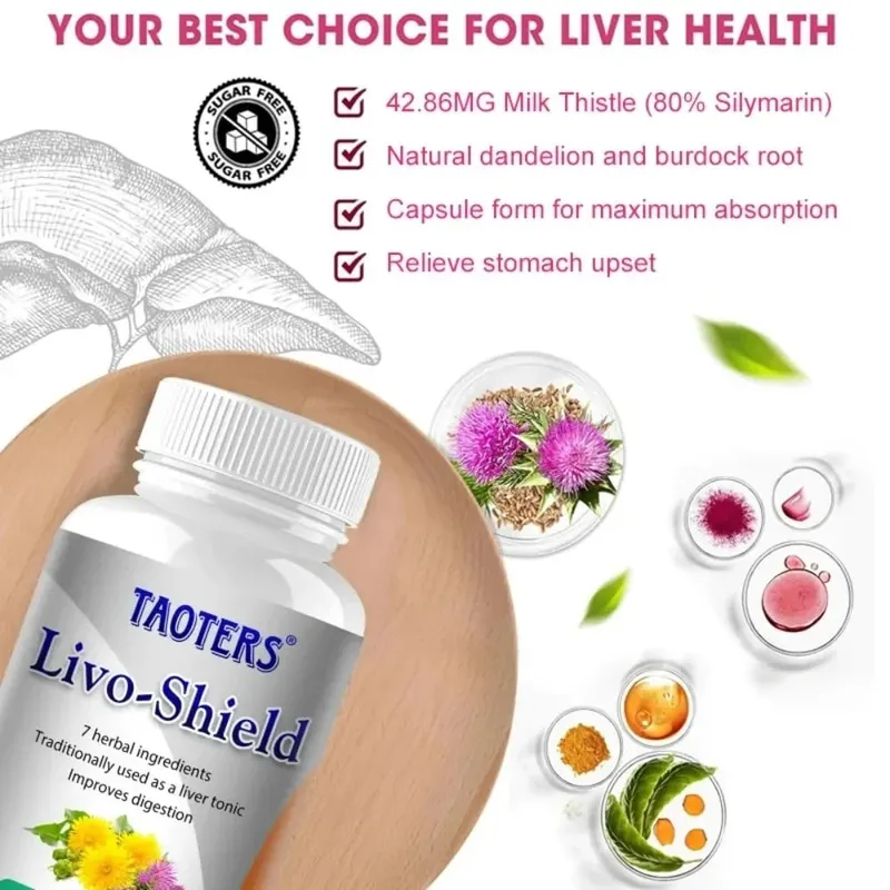 Organic Milk Thistle Extract Capsule & Dandelion for Antioxidant Detox Support Liver Health Function Herbal Supplement — image 6