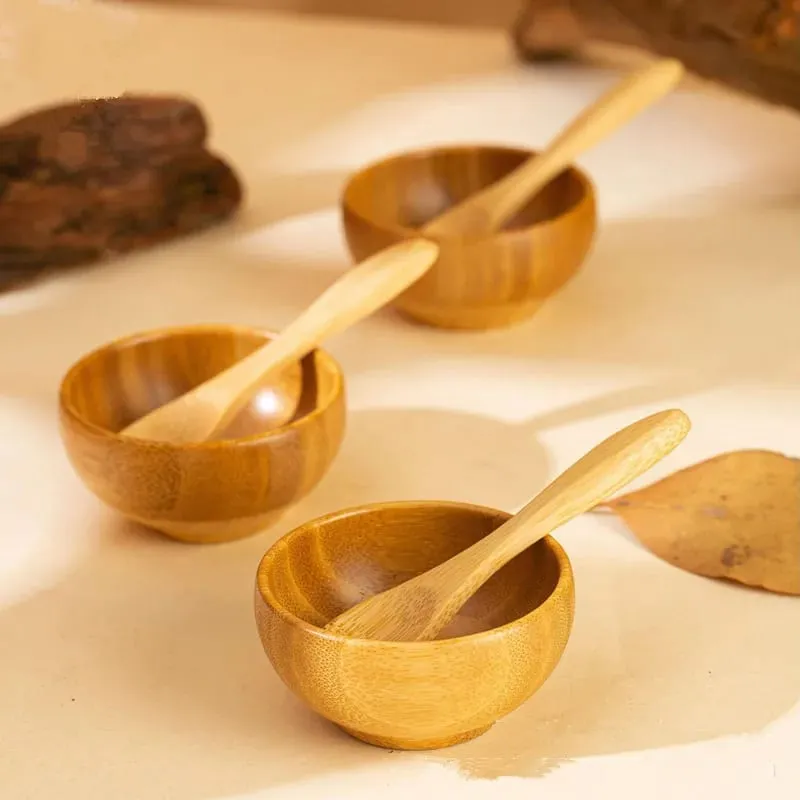 5/10/30/50 τμχ Μπολ Μίξερ Μάσκας Προσώπου Bamboo DIY με κουτάλι Σετ μπολ αρωματοθεραπείας Κιτ εργαλείων μακιγιάζ περιποίησης προσώπου με λάδι μασάζ