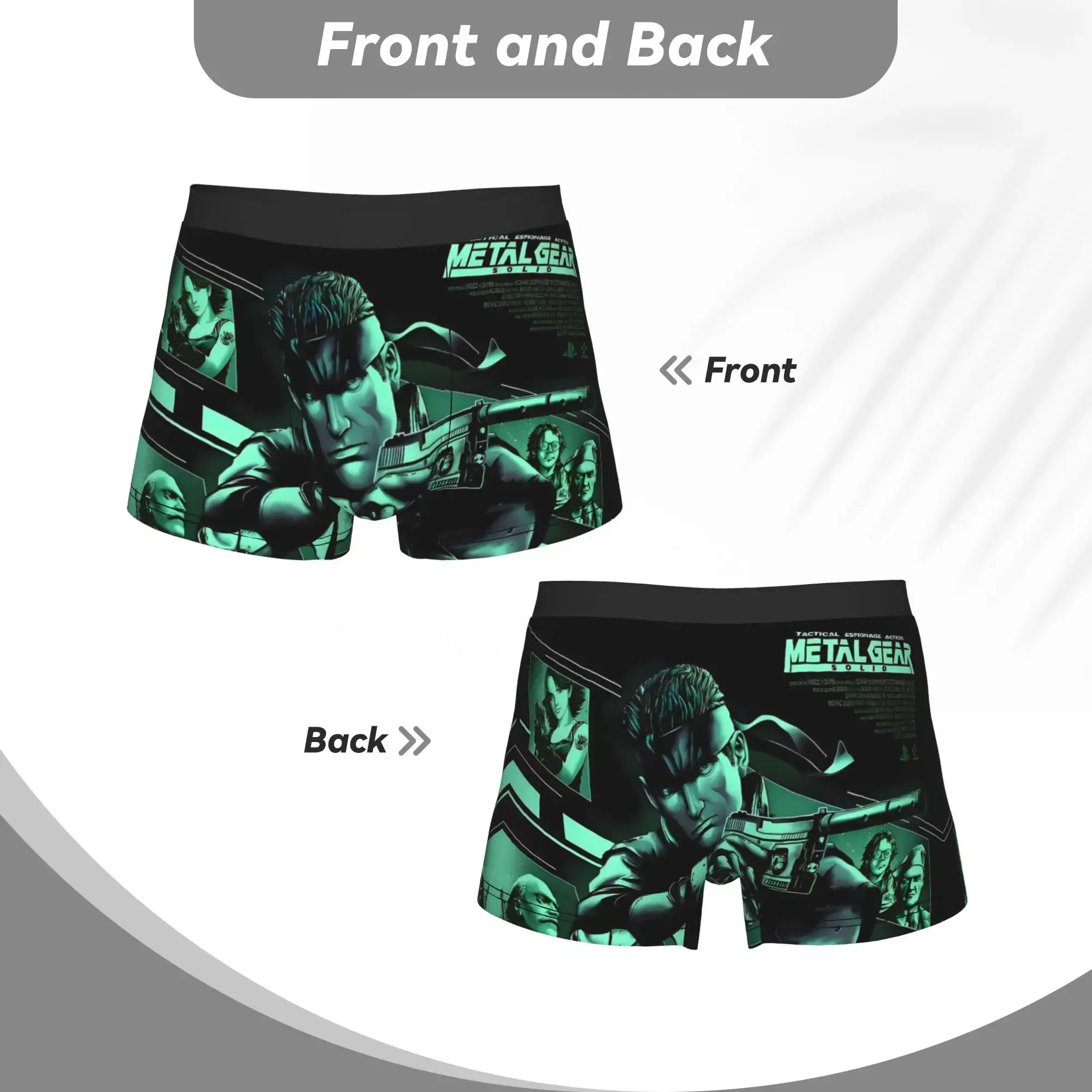 Male Fashion Metal Gear Soli Game Underwear Action Adventure Stealth Video Boxer Briefs Stretch Shorts Panties Underpants