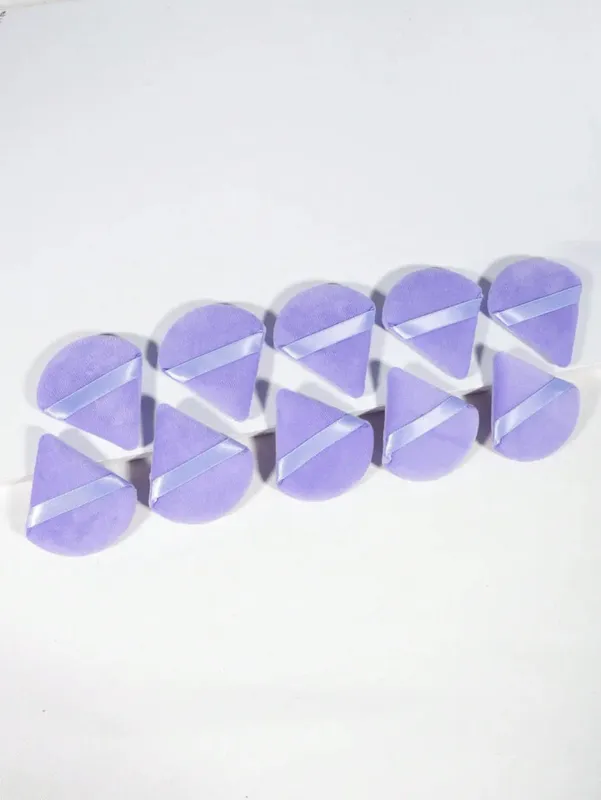 10 τμχ Triangle Velvet Powder Puff Pizza Flours Mini Face Makeup Sponge Cosmetics Ελαφρύ εργαλείο μακιγιάζ που πλένεται