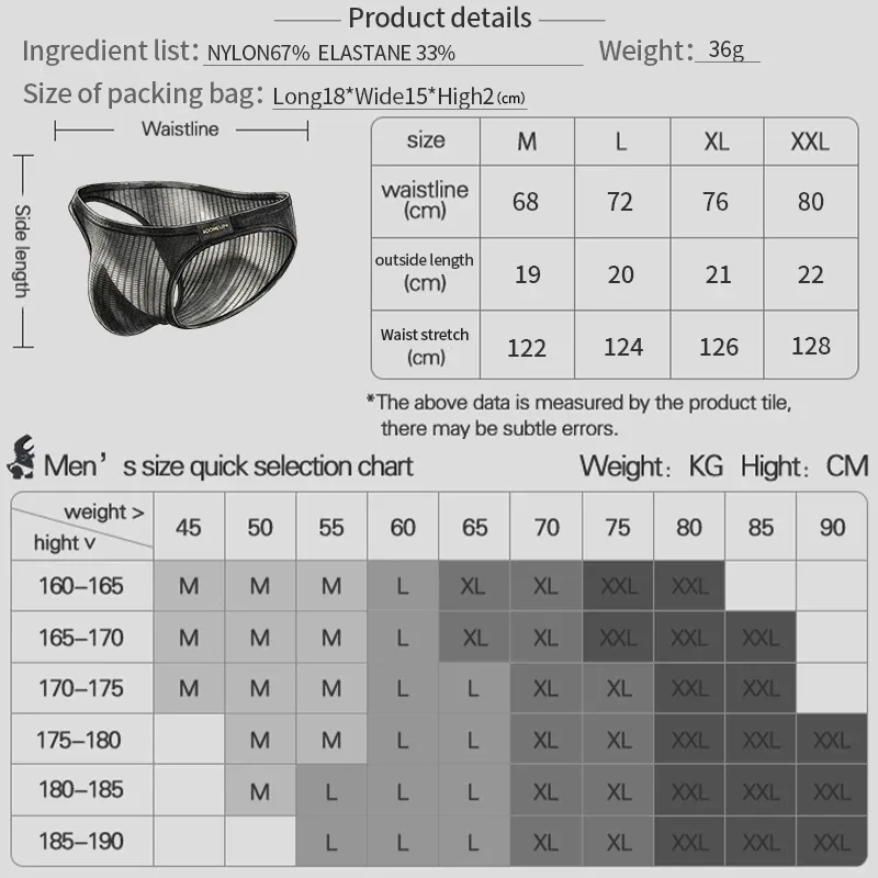 Men's Underwear Ribbed Texture Mens Brief Nylon Elastane Underpants Lightweight Thin Comfortable Male Triangle Underwear M‑XXL