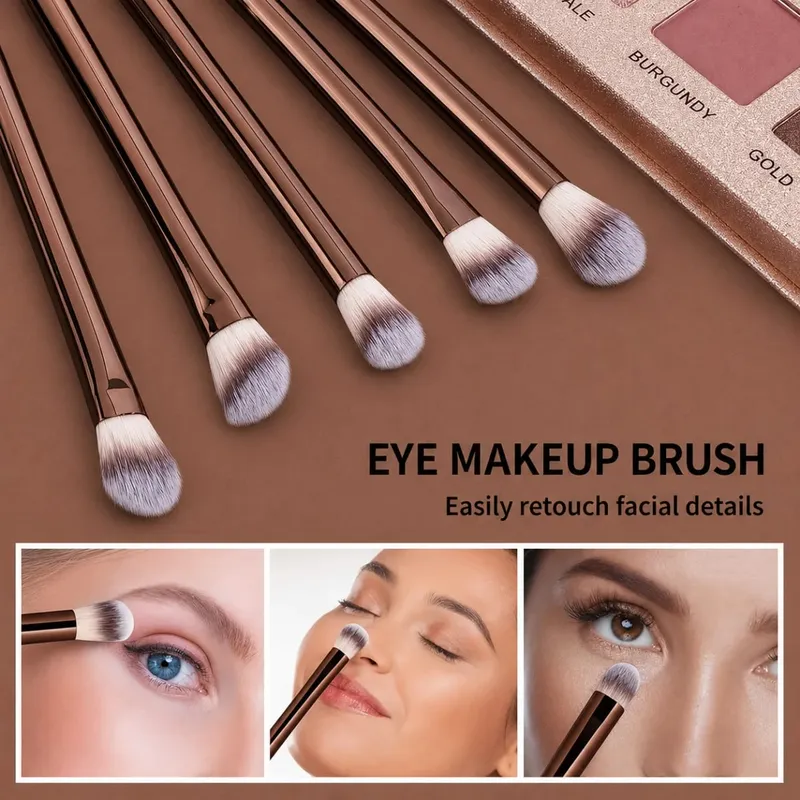18Pcs Professional Makeup Brush Set Soft Synthetic Hair Foundation Powder Blending Eye Brushes With Leather Storage Bag