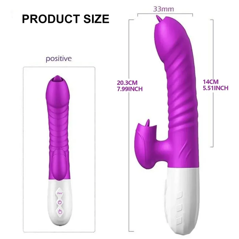 Thrusting Vibrator for Women Licking G Spot Clitoral Nipple Stimulator Heating Realistic Dildo Masturbation Adult Sex Toys