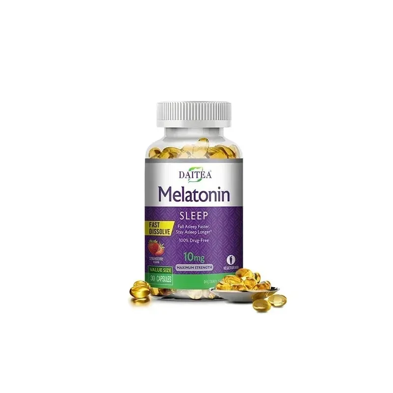 Melatonin Capsules - Sleep Aid Supplement That Helps Nourish Nerves Relieves Sleep Disorders and Improves Energy Levels