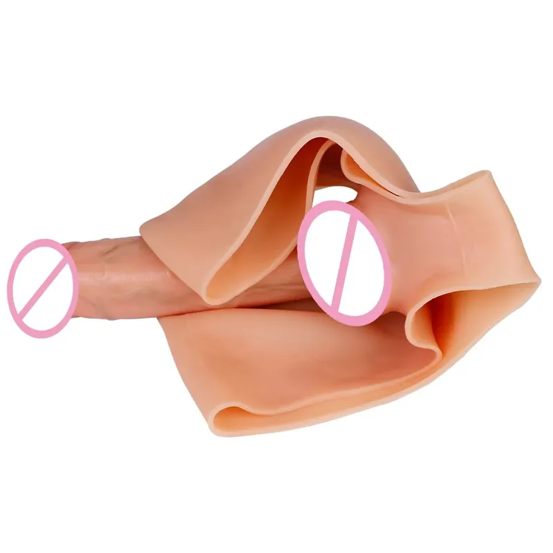 Silicone Strapon Lifelike Dildo Παντελόνι Φορητό συμπαγές μεγάλο πέος σεξ παιχνίδια για γυναίκες Λεσβίες Σεξ Ζευγάρι — image 4