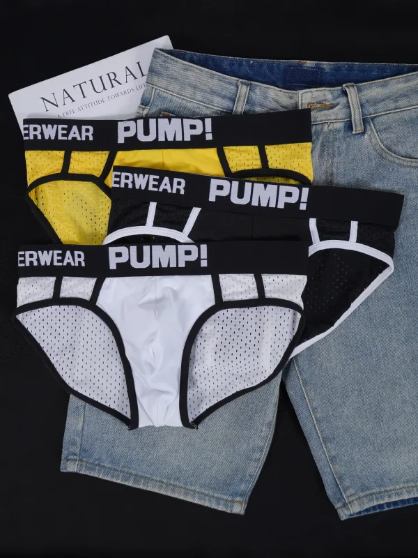Men's PUMP! Mesh Briefs U Convex Pouch Elastic Waistband Breathable Quick Dry Sport Underwear — image 8
