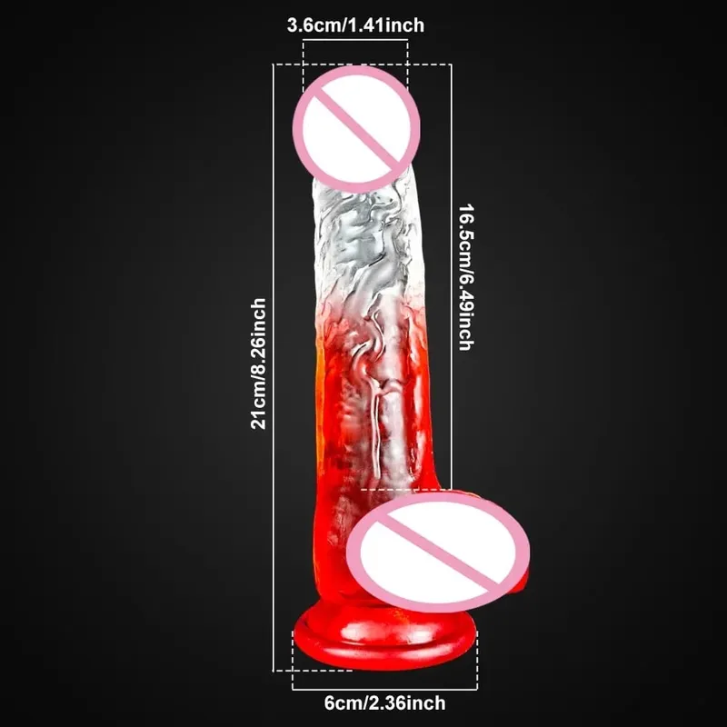 Jelly Dildo 4 Sizes Transparent Soft Realistic Penis Fake Dick Butt Plug for Woman Men Gay Sex Toys Female Vagina Anal Sex Toys