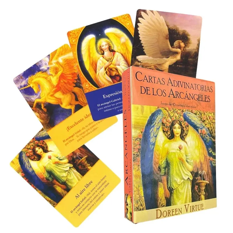 10,4*7,3 εκ. Archangel Oracle Cards σε ισπανική έκδοση Fate Tips Angels Oraculos Επιτραπέζια παιχνίδια Deck 44 Pcs Cards