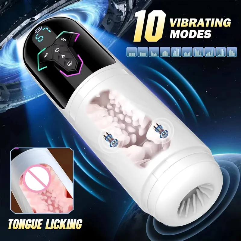 Heating Automatic Male Masturbator AI & APP Control Blowiob Machine Pocket Pussy Penis Pump LCD Display Sex Toys for Men