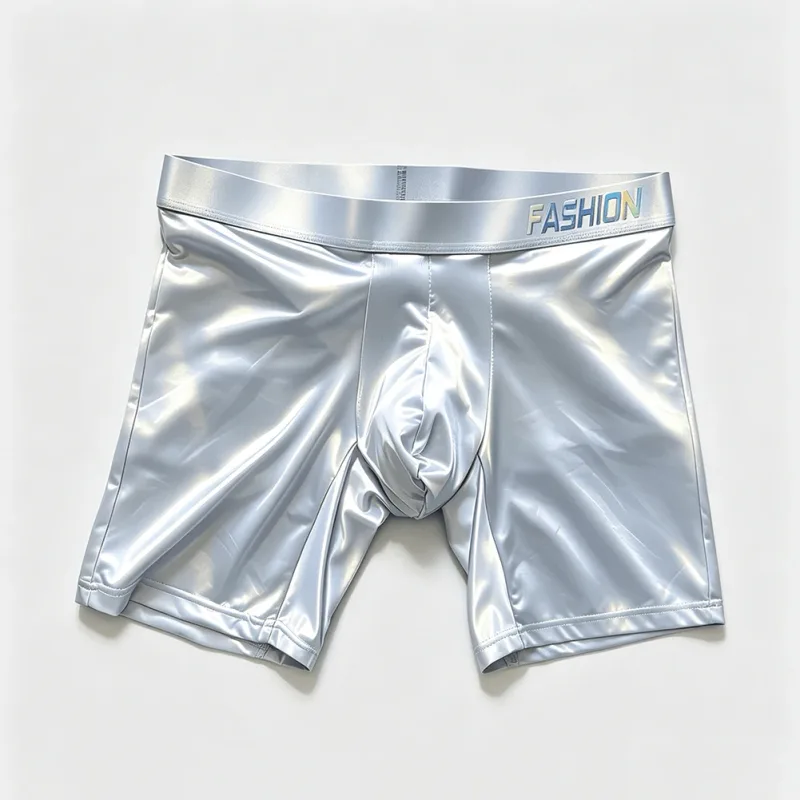 Mens Underwear Boxers Man Solid Slim Ice Silk Extended Leg Boxer Shorts Ropa Middle Waist Sports Panties Male Underpants