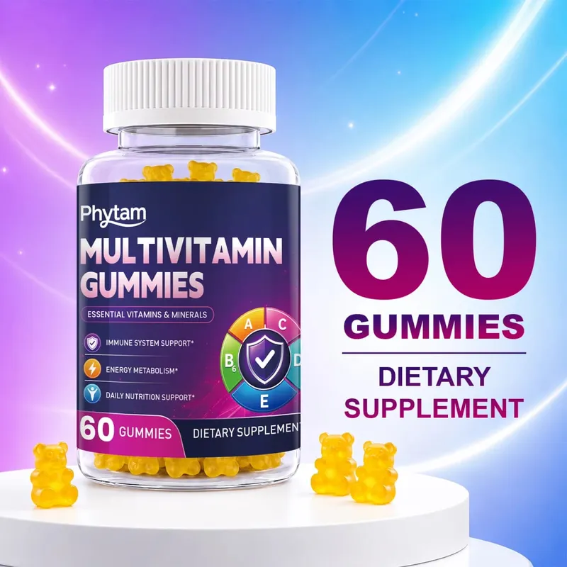 Felnőtt multivitaminos medvegumik 14 az 1-ben vitaminok ásványi anyagok komplex C-vitamin Cink B D energiaanyagcsere Immun napi táplálkozási támogatás 60 szám — image 2