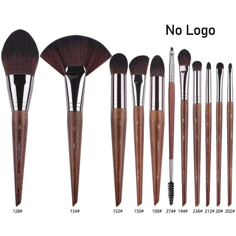 Natuurlijk hout Oogmake-up kwasten hele set Pro Crease Oogschaduw Make-up kit smudge highlighter wenkbrauw Lip wimperborstel praktisch