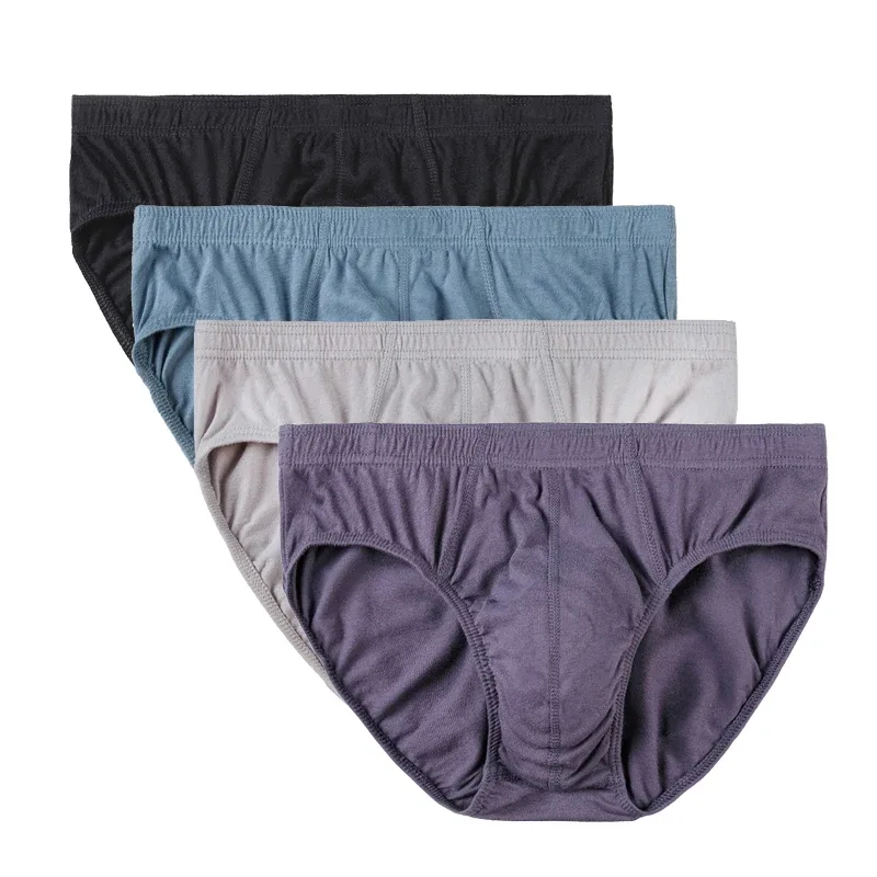 4 Pcs/Lot Cheapest 100% Cotton Mens Briefs Plus Size Men Underwear Panties XL-5XL Men's Breathable Sexy Lingerie Underpants
