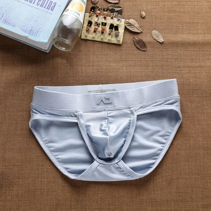 2025Simple, solid color, fashionable, men's low-rise nylon brushed bright briefs AD3-M257 — image 5