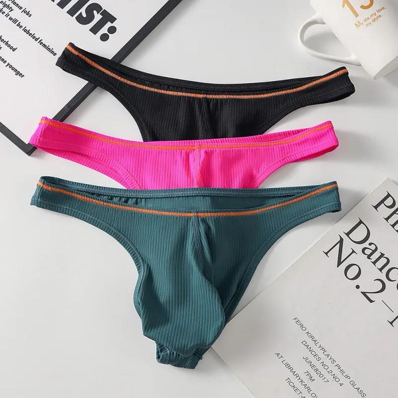 1pc Men Solid Thin Edge G-strings Sexy Thongs Elastic Low Rise U Convex Pouch Underwear Breathable Comfortable Panties — image 6