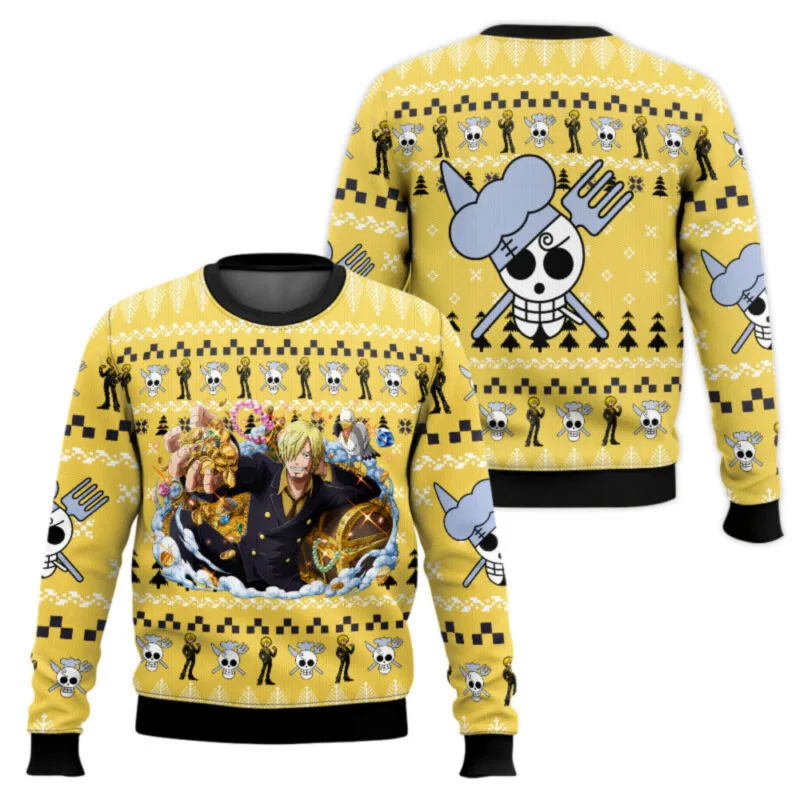 Fantasi gergaji mesin Natal Karnaval Sweter Uniseks Sweter Santa Klaus Sweter 3D Pakaian Premium Musim Gugur dan Musim Dingin