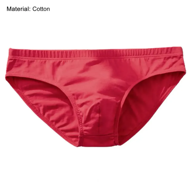 Cotton Briefs Adult Man Briefs Stretchy Breathable Solid Color Male Underwear Low Waist Cotton Underpants Plus Size Men Cotto — image 27