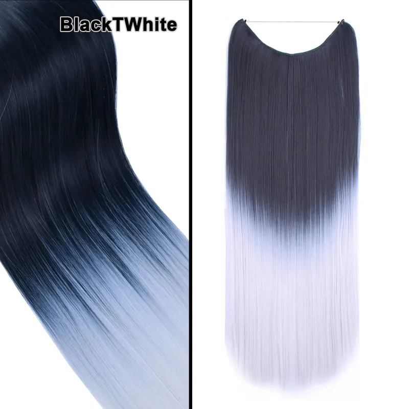 Jeedou κυματιστά μαλλιά Extension Elasticity Αόρατο σύρμα Fish Line One Piece No Clips Συνθετικά Hairpieces Ombre Χρώμα για γυναίκες — image 33