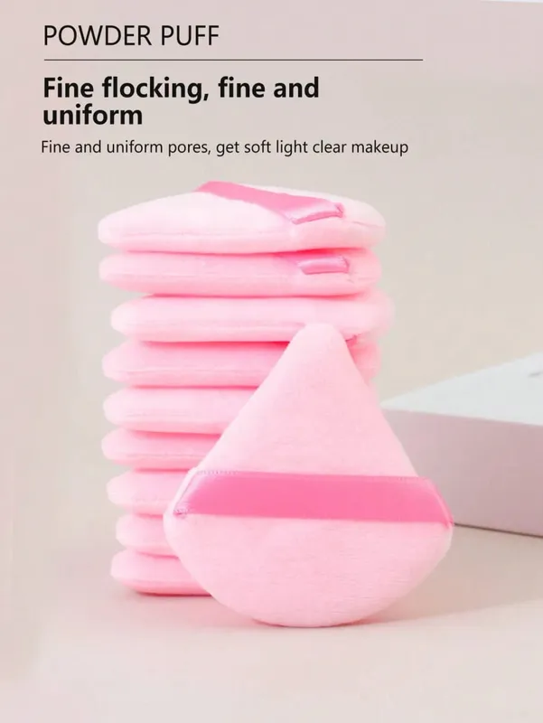 10 τμχ Triangle Velvet Powder Puff Pizza Flours Mini Face Makeup Sponge Cosmetics Ελαφρύ εργαλείο μακιγιάζ που πλένεται