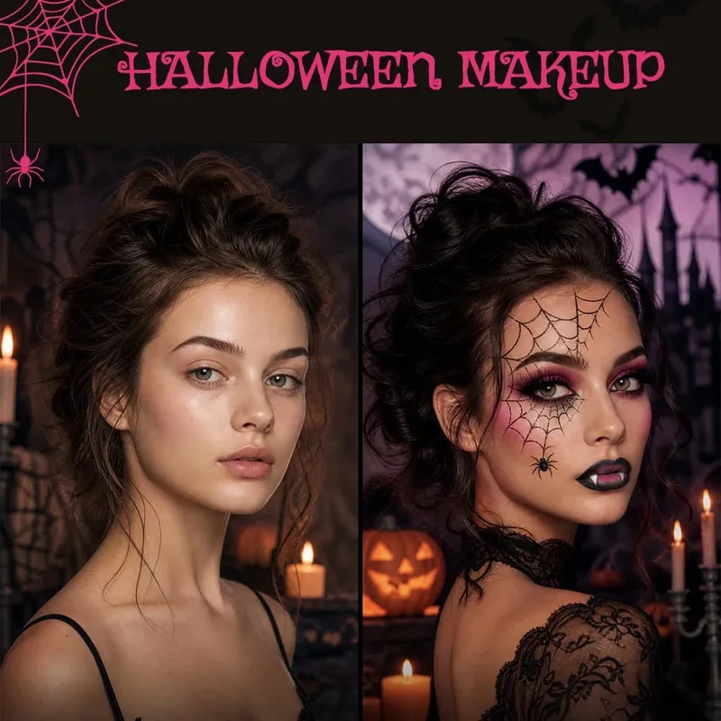 Halloween Gothic Σετ Μακιγιάζ Αδιάβροχο Μολύβι Μολύβι Μάσκαρα Lip Gloss Cream Blush Kit Creative Makeup Cosmetic μακράς διαρκείας