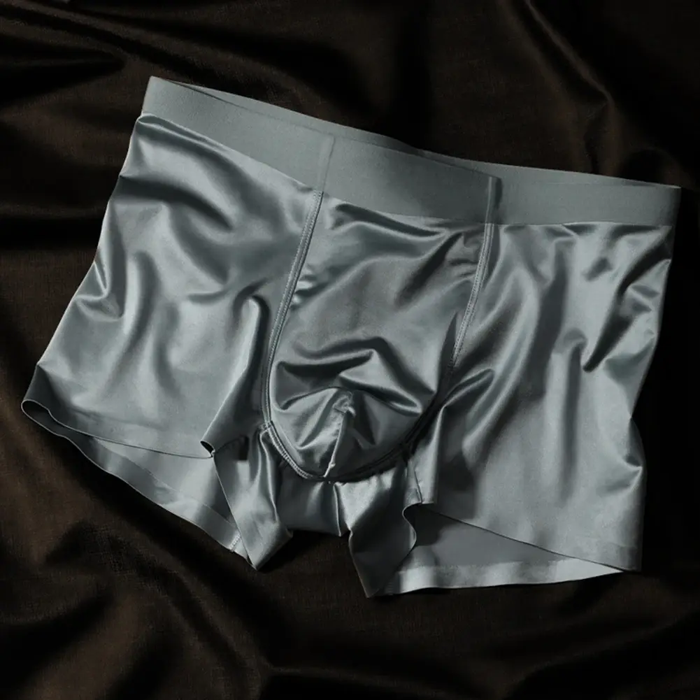 1pc Heren Naadloze Boxershorts Ademend Kruis Slipje Ijs Zijde Boxershorts Comfortabel Satijn herenondergoed Slips — image 8