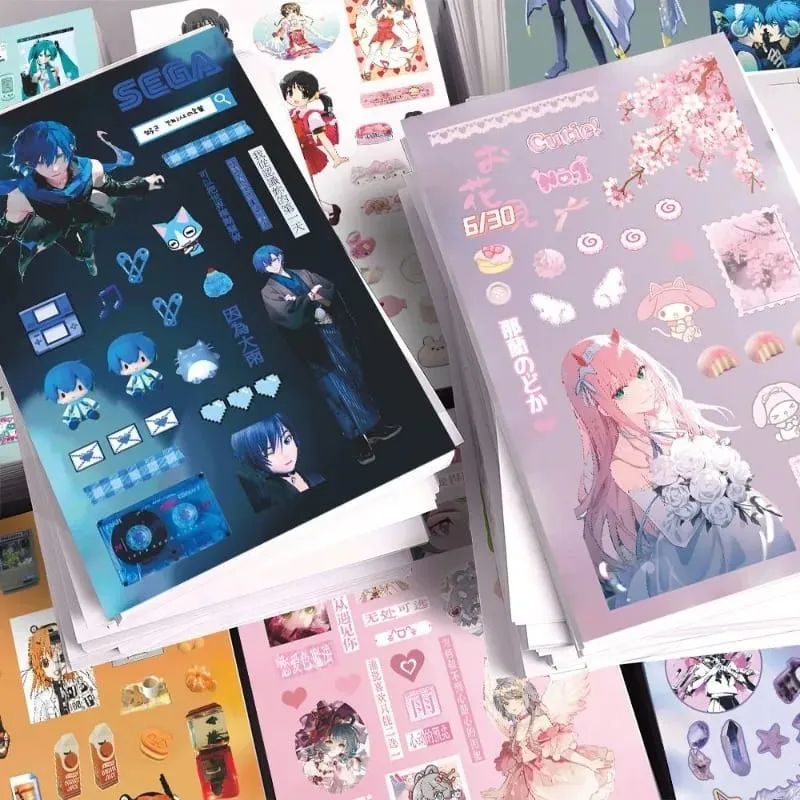 Hatsune Miku -Project DIVA- Matrica Hatsune Miku Kagamine Rin/Len Anime Perifériás folyóirat anyaga matrica 8 lapos új ajándékok