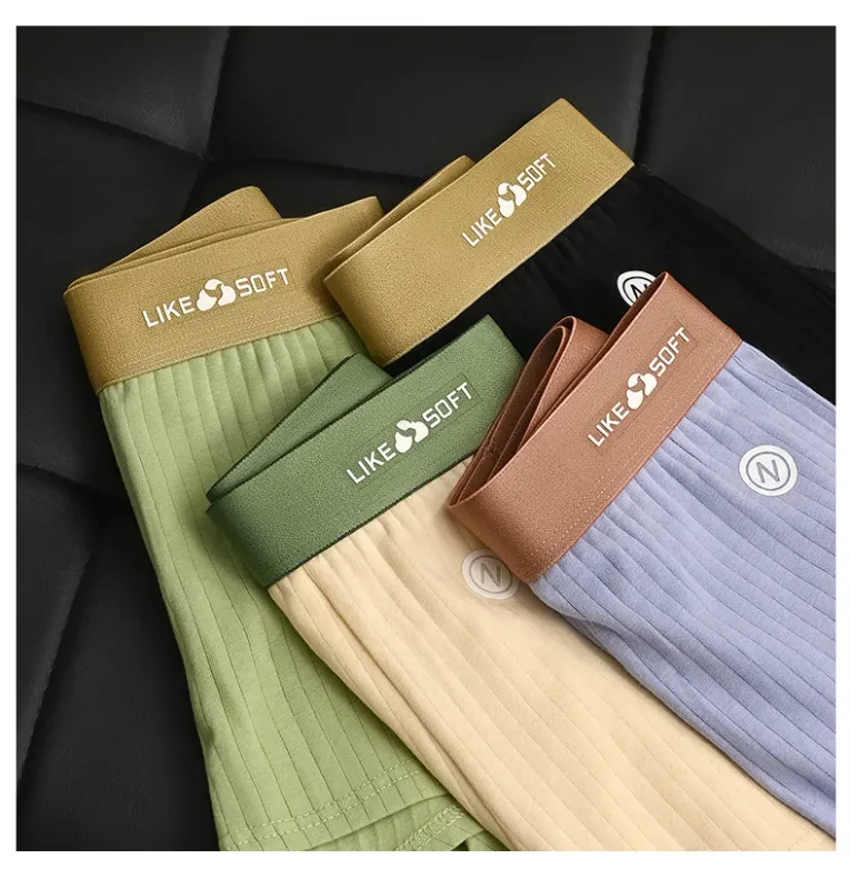5Pcs Men Striped Boxer Briefs Soft Breathable Mid Waist Elastic Waistband Cotton Blend Men Underwear Shorts — image 8