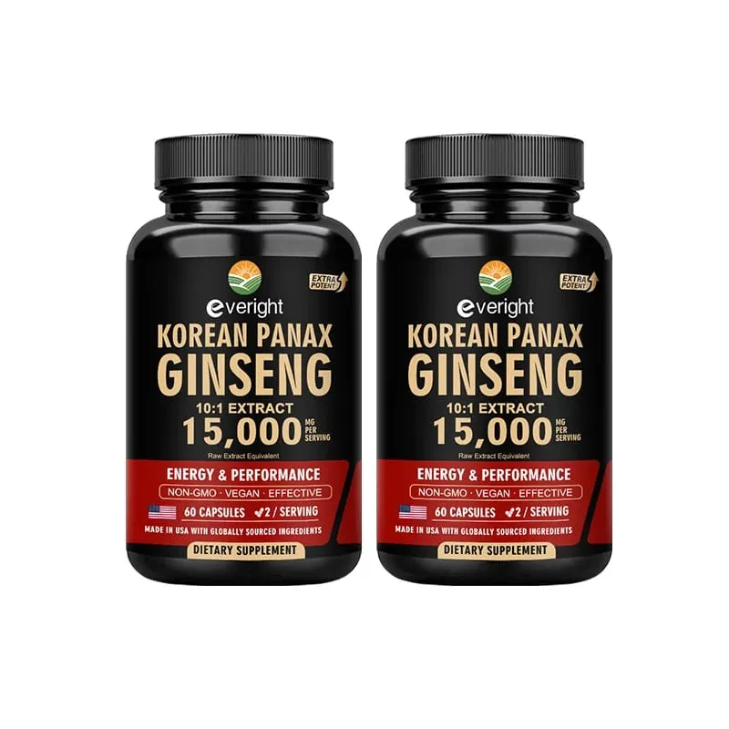 Red Korean Ginseng for Men’s Vitality & Performance – 10:1 Extra Strength Extract for Energy Focus & Productivity – Natural Ve