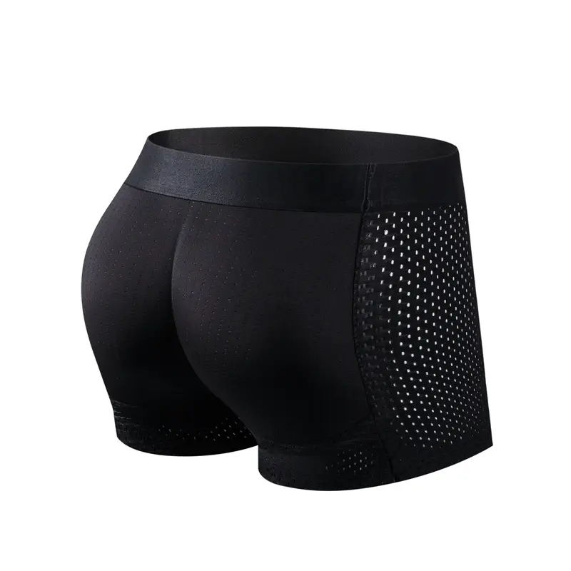 Erkek Sandıklar Dahili Sahte Popo Kalça Kaldırıcı Artırıcı Şort Boxer Külot Yastıklı İç Shapewear Külot Naylon Nefes — image 4
