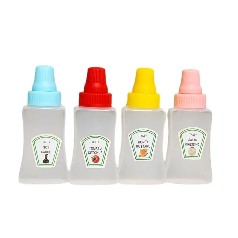 4 τεμ./σετ 25ML Μίνι μπουκάλι κέτσαπ ντομάτας Μέλι μουστάρδα Φορητό μικρό δοχείο σάλτσας Δοχείο σαλάτας Δοχεία ντουλάπια — image 6