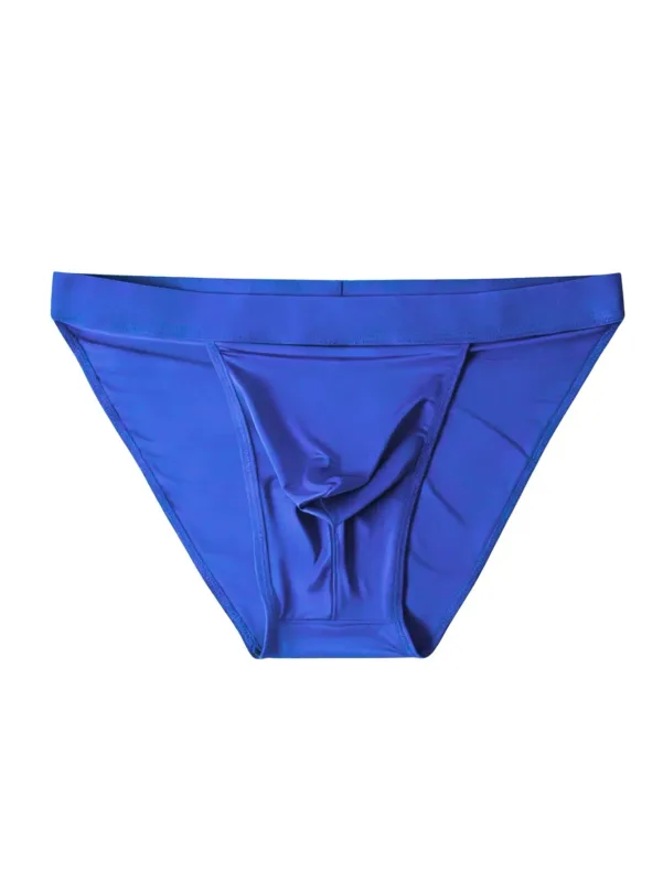 1 Piece Men's Sexy Ultra-Thin Ice Cool High Cut Briefs, Breathable Soft Stretchy Elastic Waistband Casual Daily Underwear