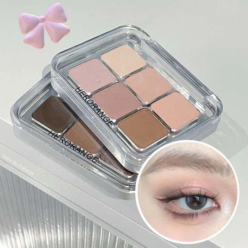 Grey Rose Shimmer Matte Eyeshadow Palette 6 Colors Glitter Earth Color Χαμηλού κορεσμού Pigment σκιών ματιών μακράς διαρκείας Καλλυντικά