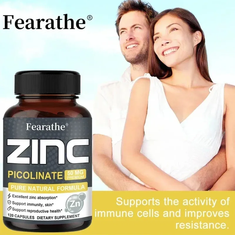 Zinc Capsules 50 Mg - Natural Antioxidant Immune Hair Nails & Skin Support Supplement Unisex — image 3
