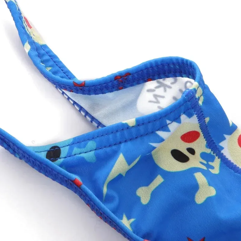 Мужские сексуальные трусы для плавания Maillot De Bain, купальник-бикини с крутым забавным принтом черепа для серфинга, пляжная одежда, плавки